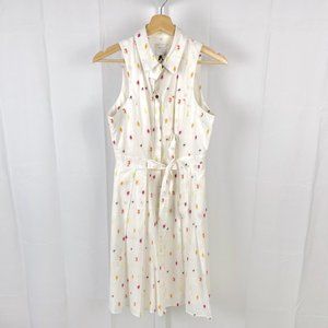Anthropologie HD in Paris Paleta Popsicle Dress Shirtdress Sleeveless White 6